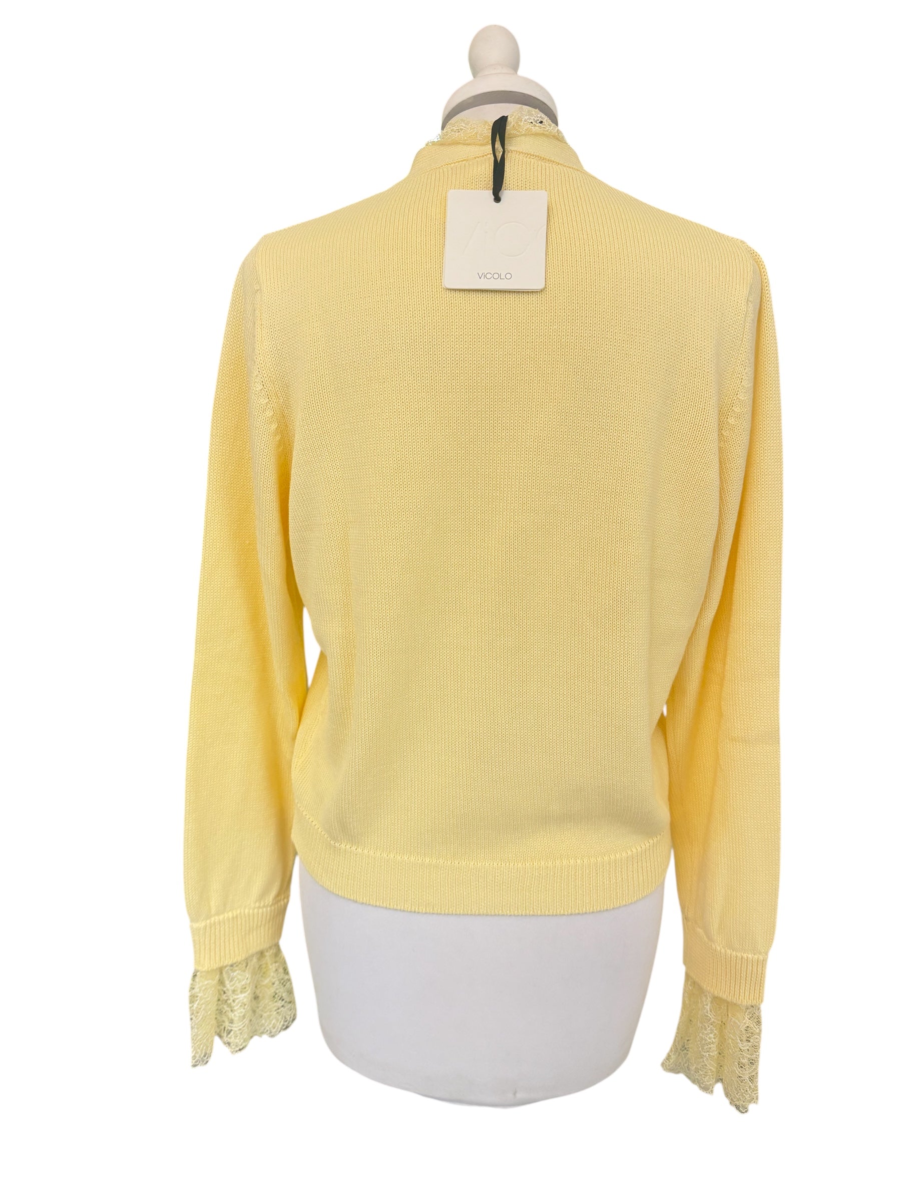 Cardigan pizzo giallo