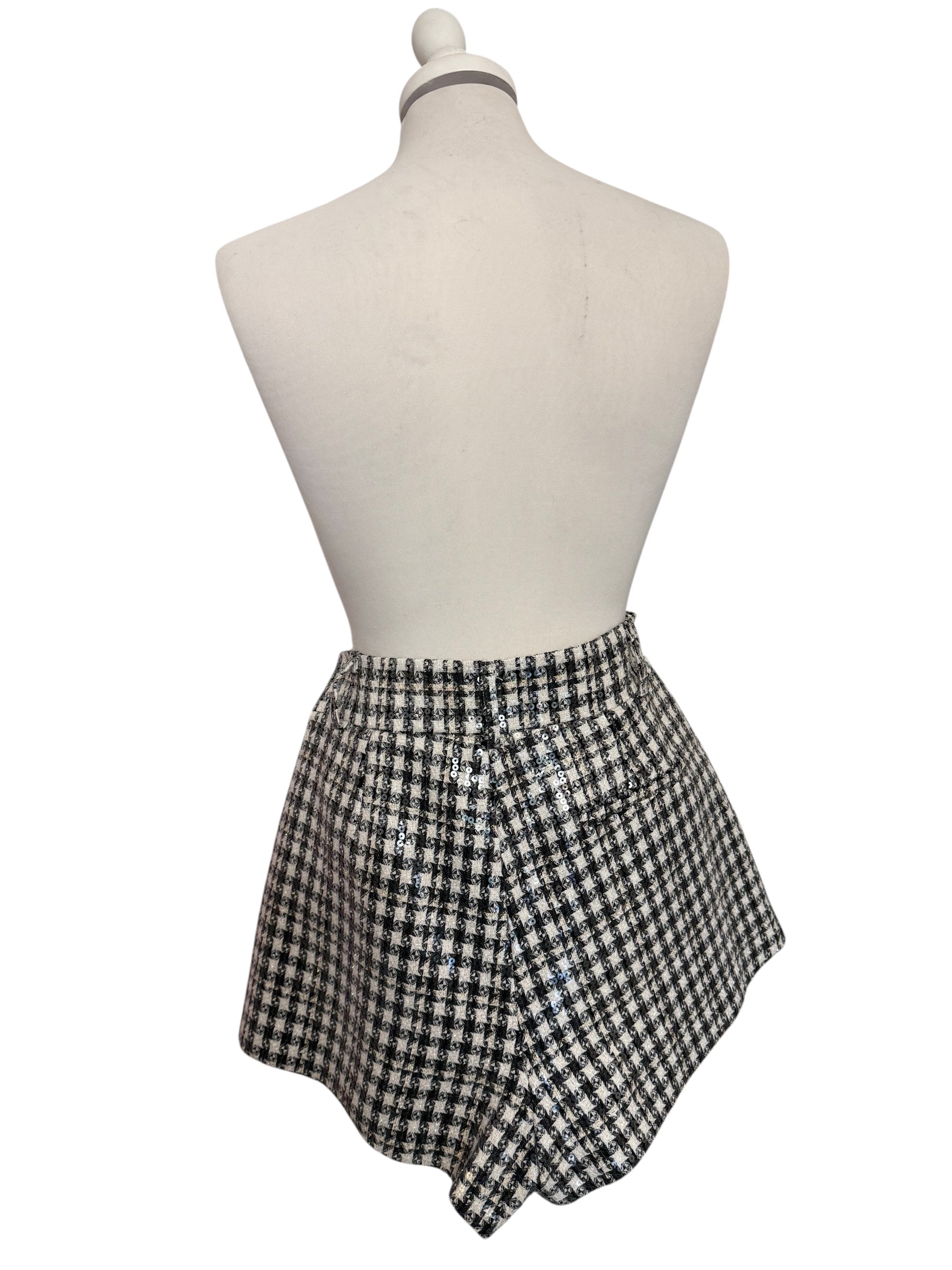Short bco/nero paiettes