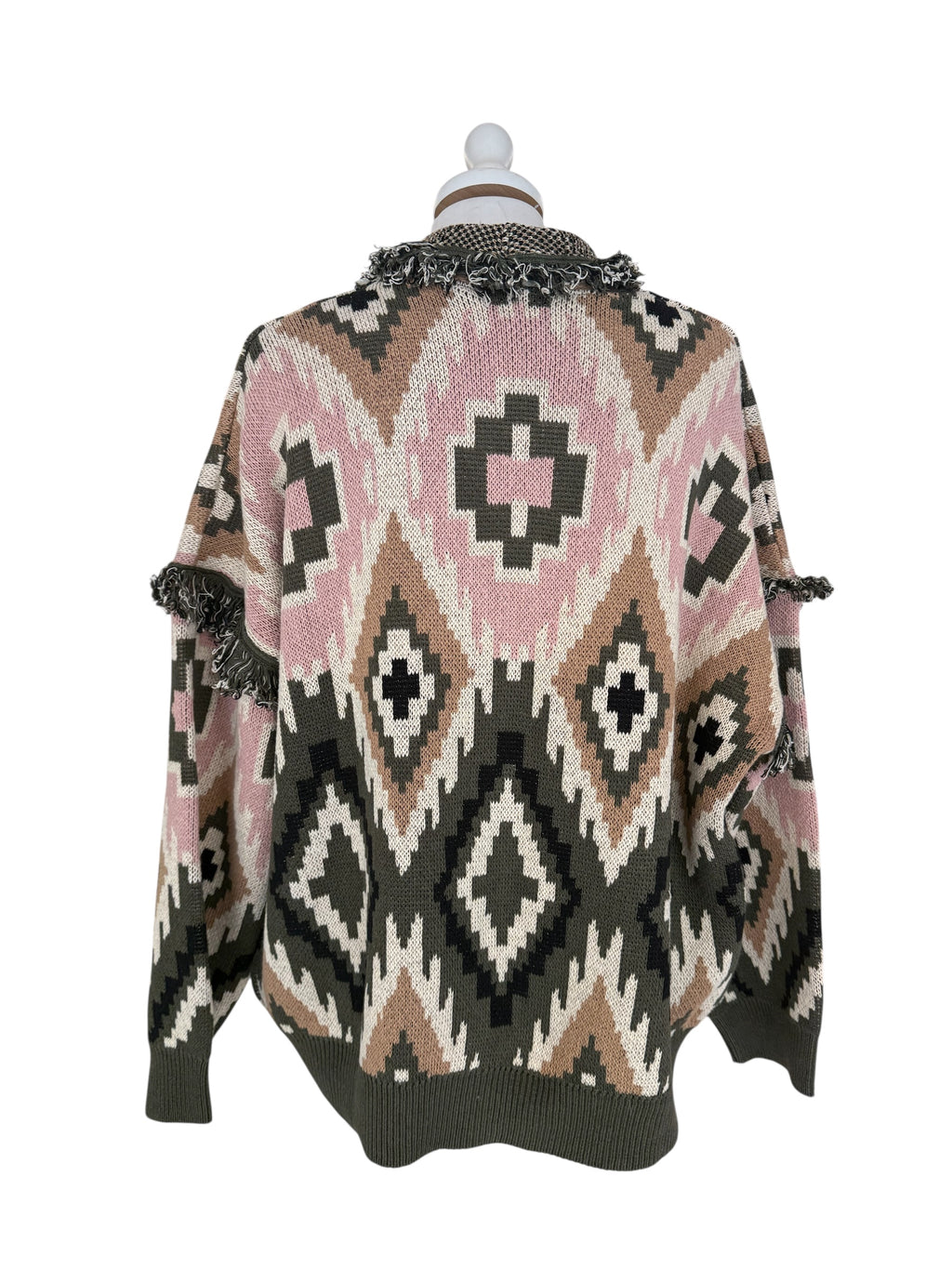 Cardigan alanui rosa/verde/camel