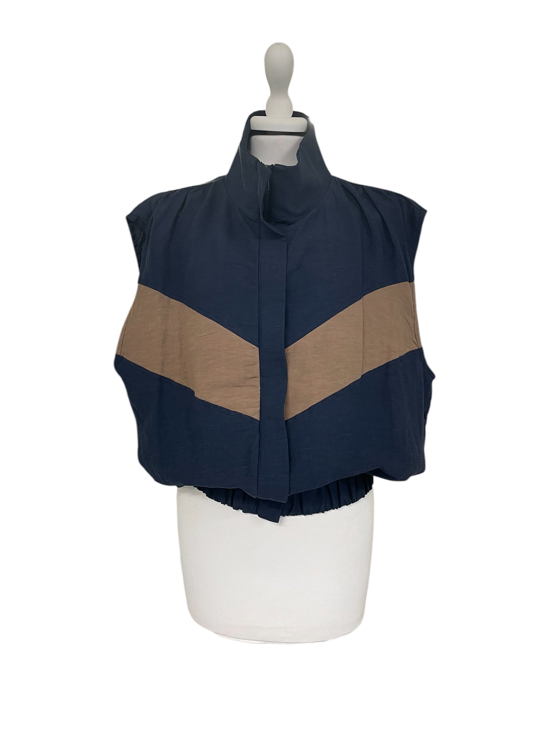 Gilet tensione in 39111 blu/biscotto taglia unica