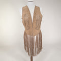 Gilet frange ricamo