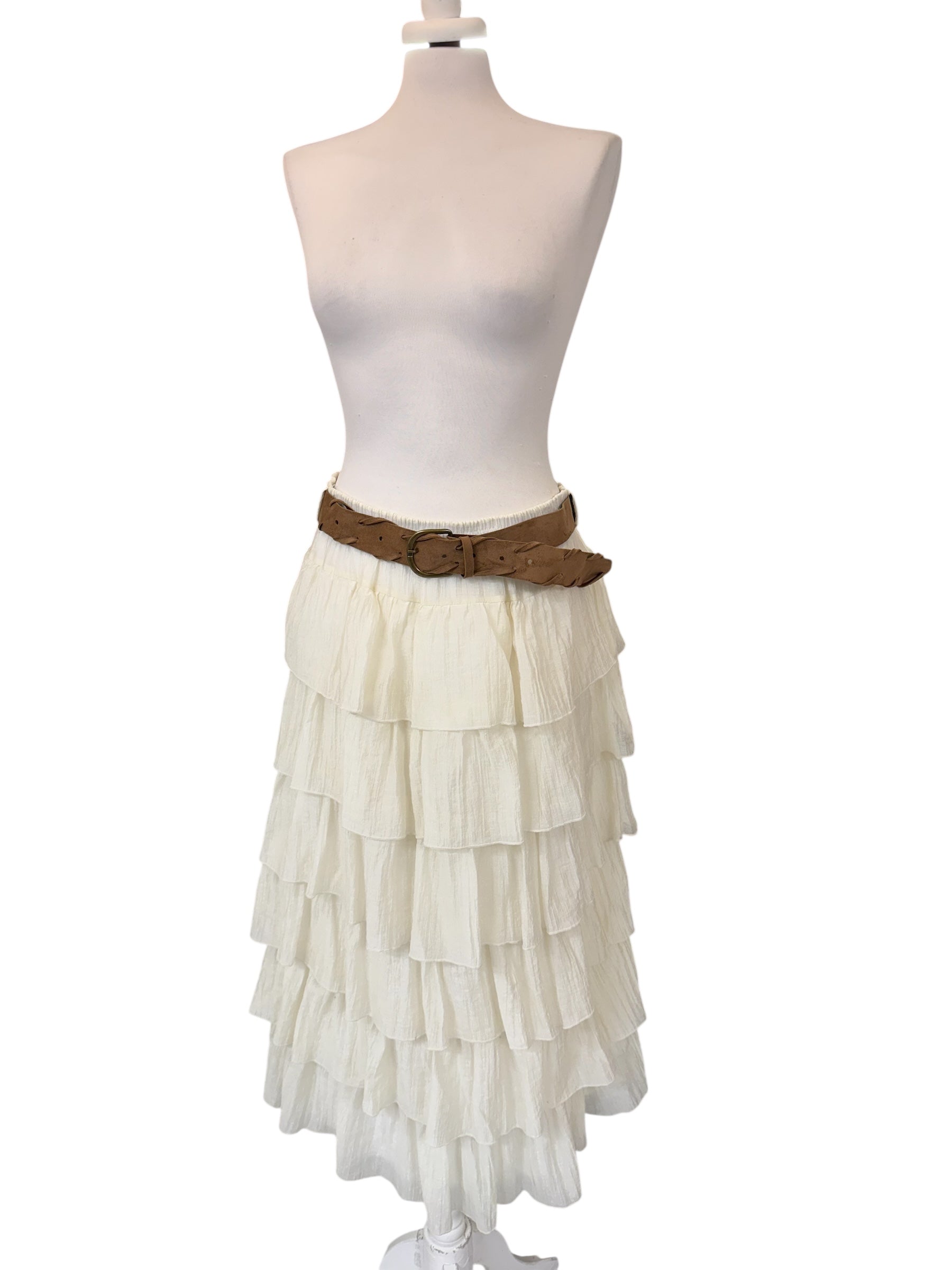 Gonna lunga a balze panna