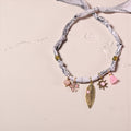 Necklace Bandana bianco/ rosa piuma