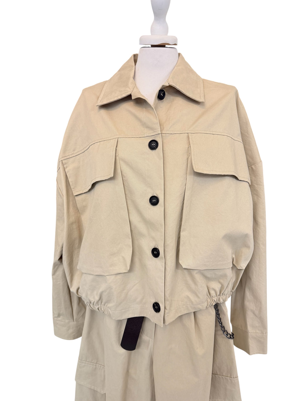 Bomber in cotone sabbia