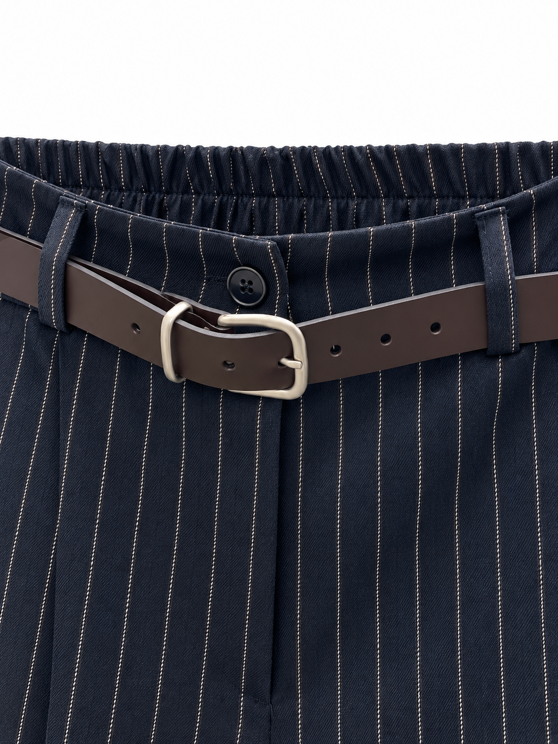 Pantalone palazzo gessato blu