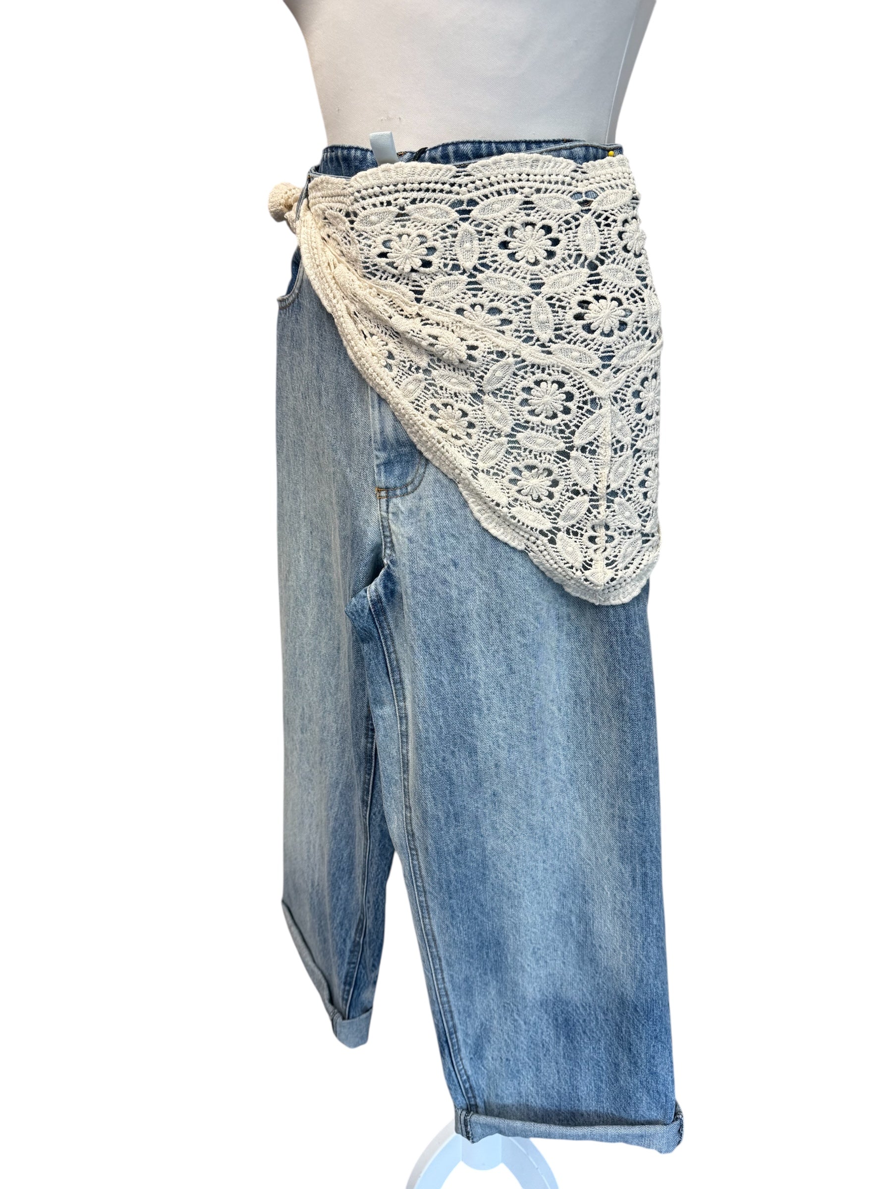 Jeans dritto CP646 + bandana macrame