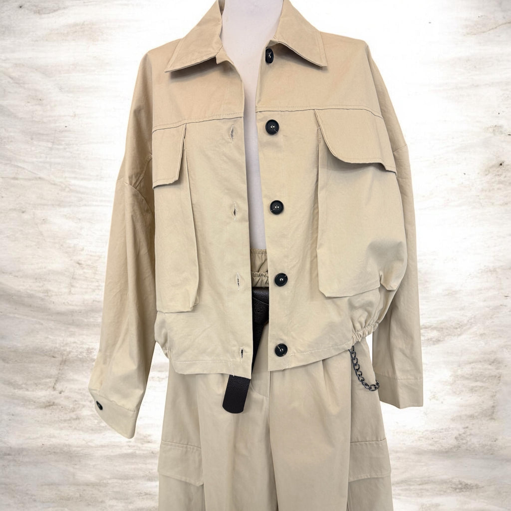 Bomber in cotone sabbia