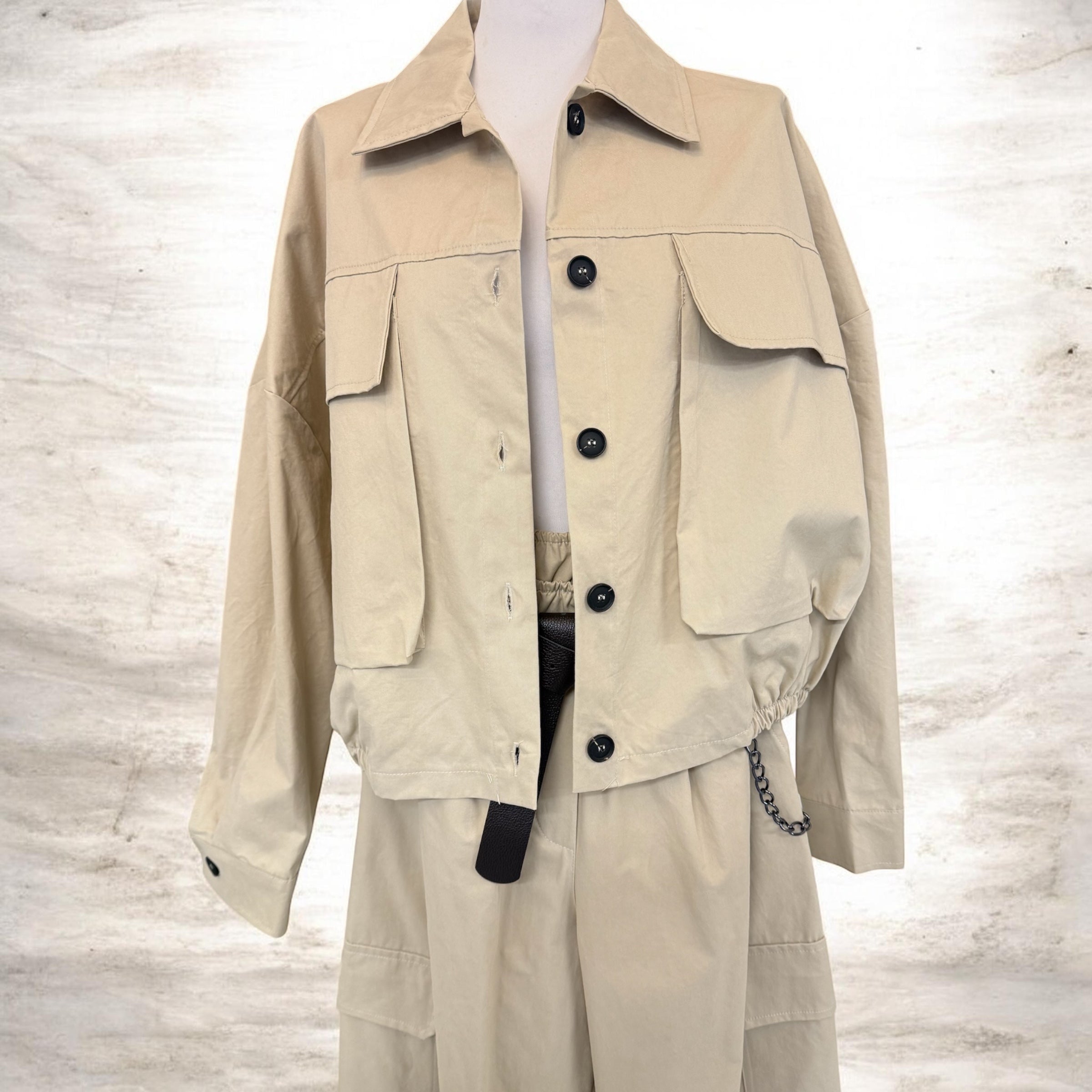 Bomber in cotone sabbia