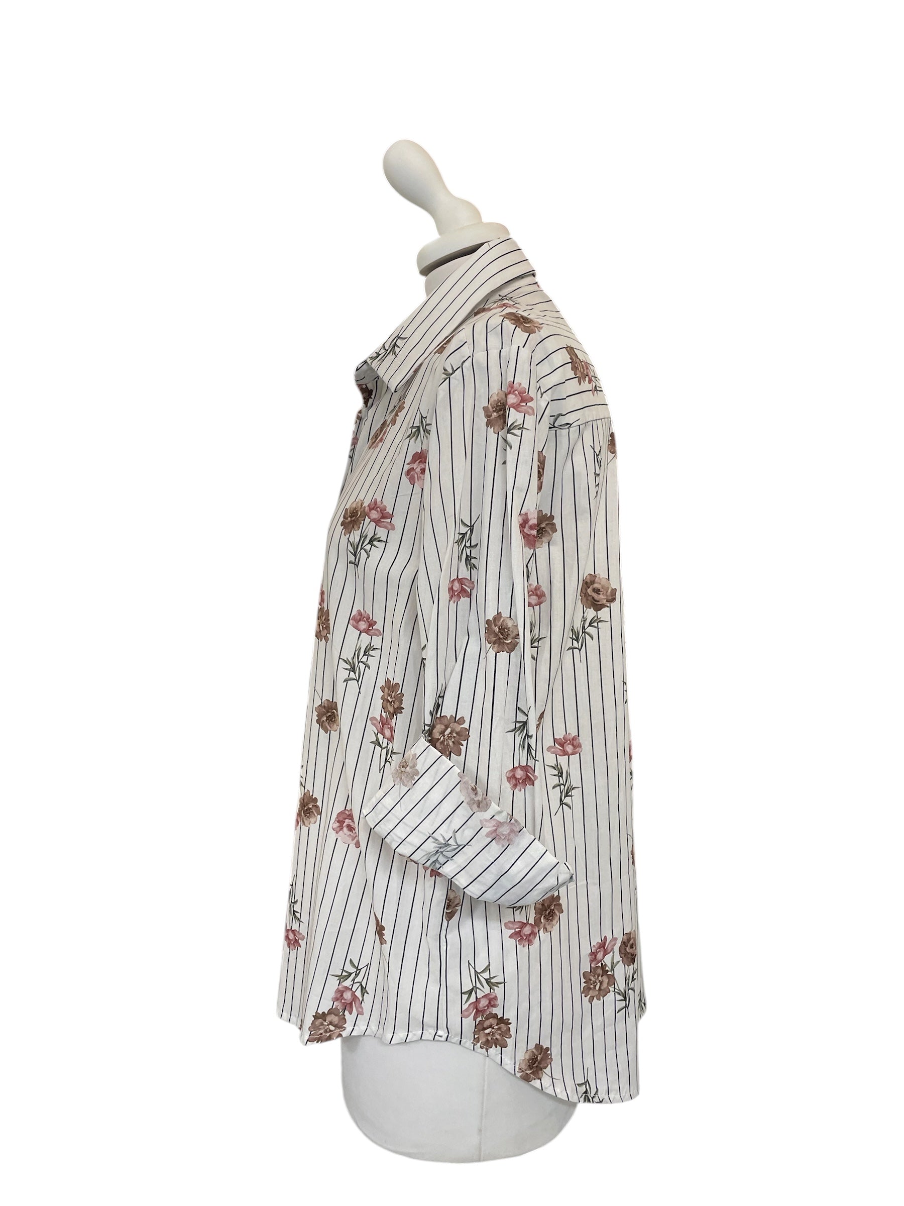 Camicia gessata fiori variante unica