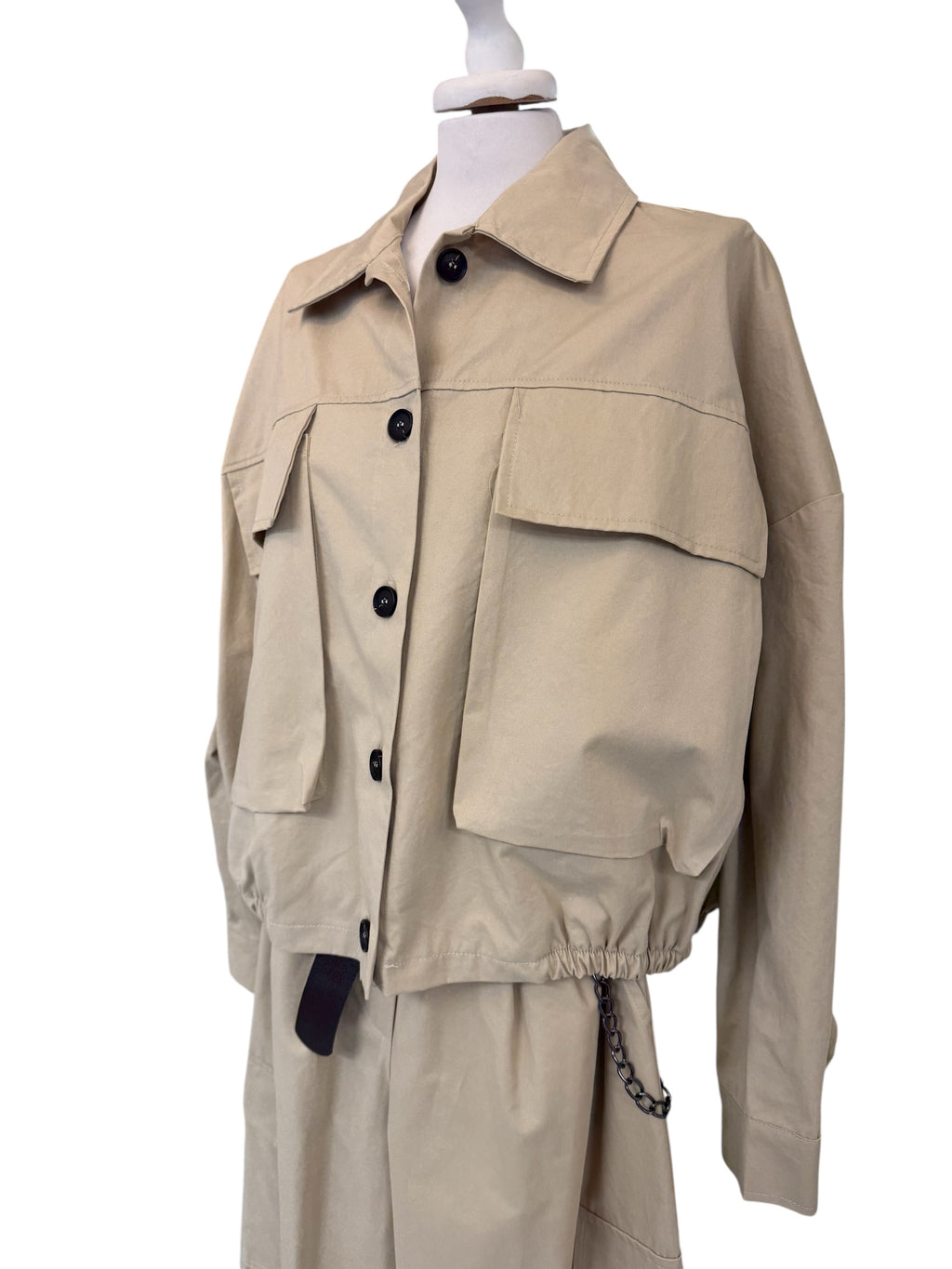 Bomber in cotone sabbia