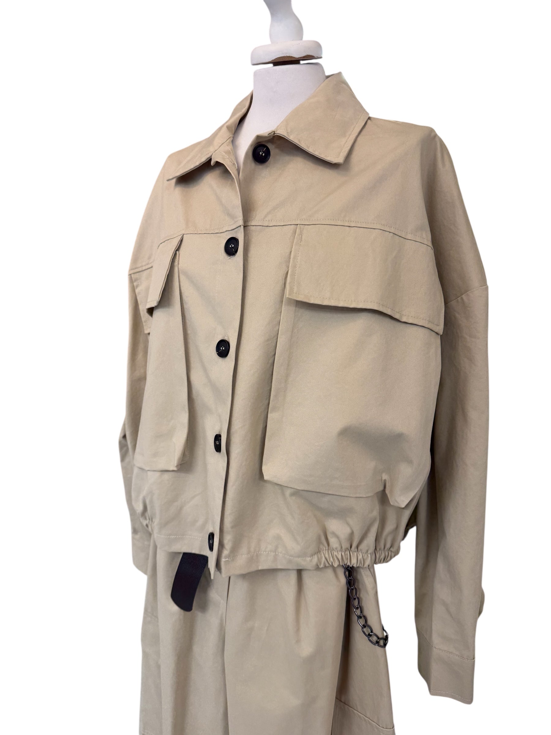 Bomber in cotone sabbia