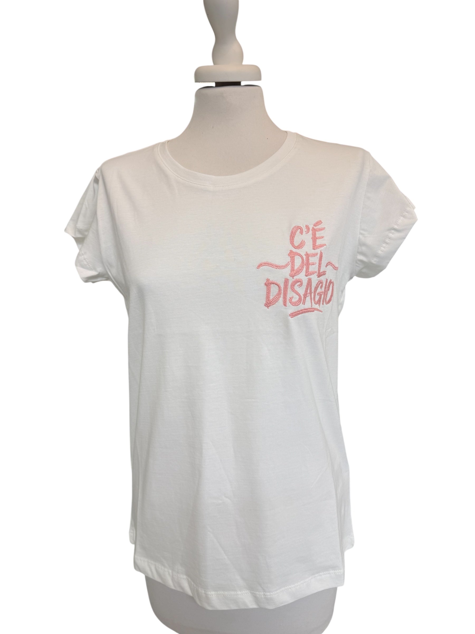 T-shirt bianca ricamo