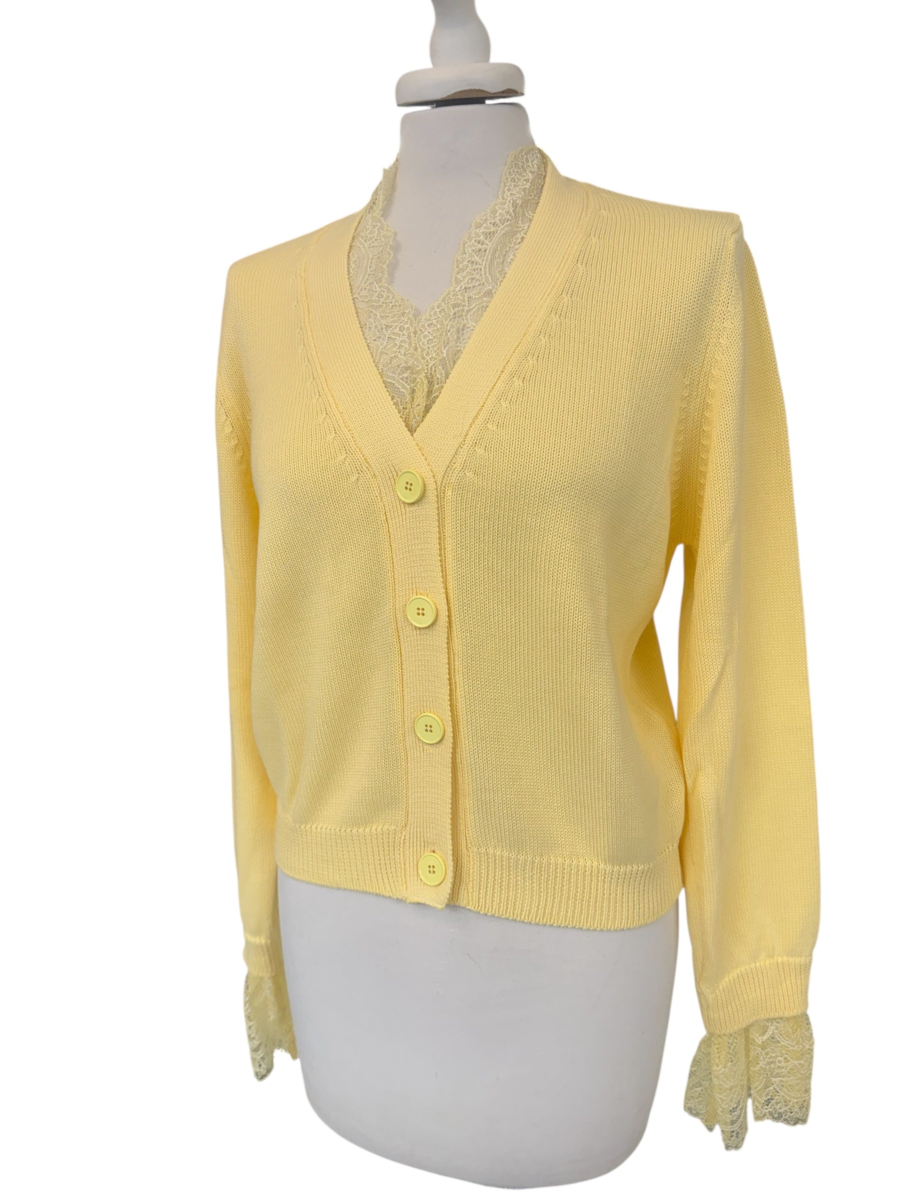 Cardigan pizzo giallo