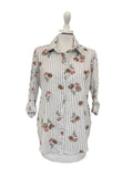 Camicia gessata fiori variante unica