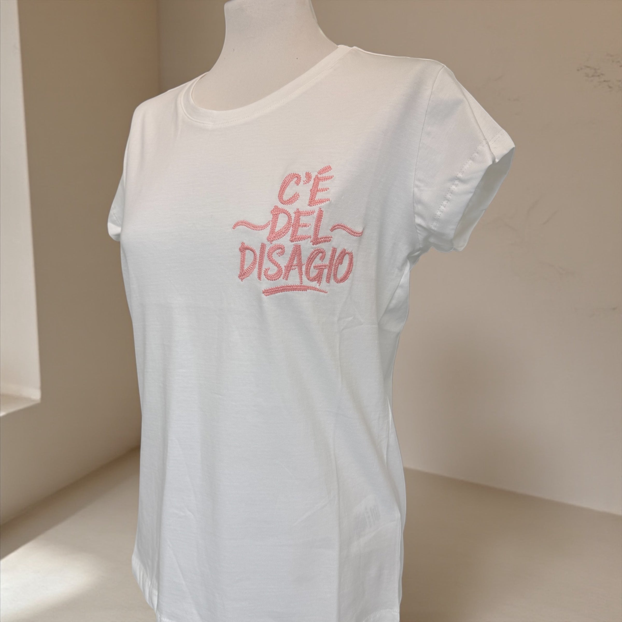 T-shirt bianca ricamo