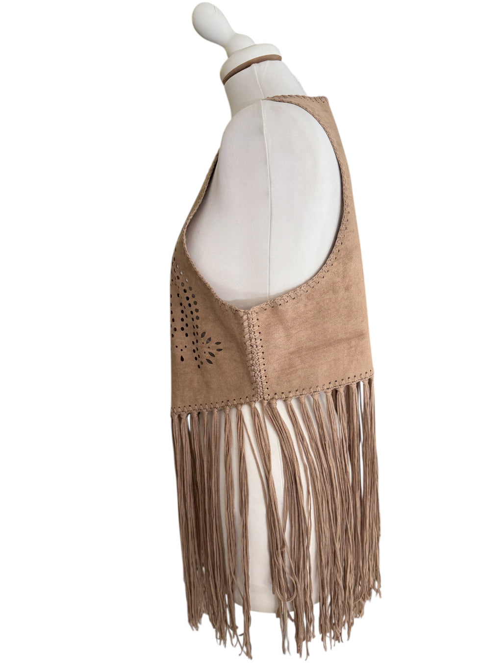 Gilet frange ricamo