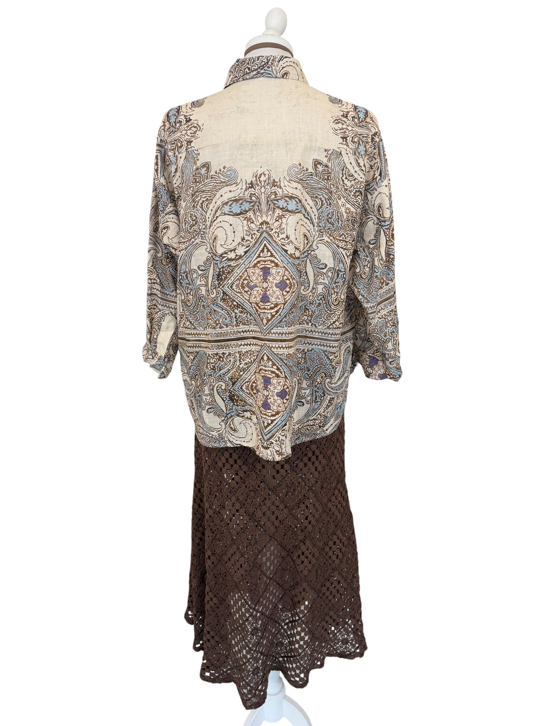 Camicia fantasia taschino paiettes bronzo