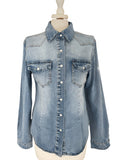 Camicia jeans elasticizzata azzurra
