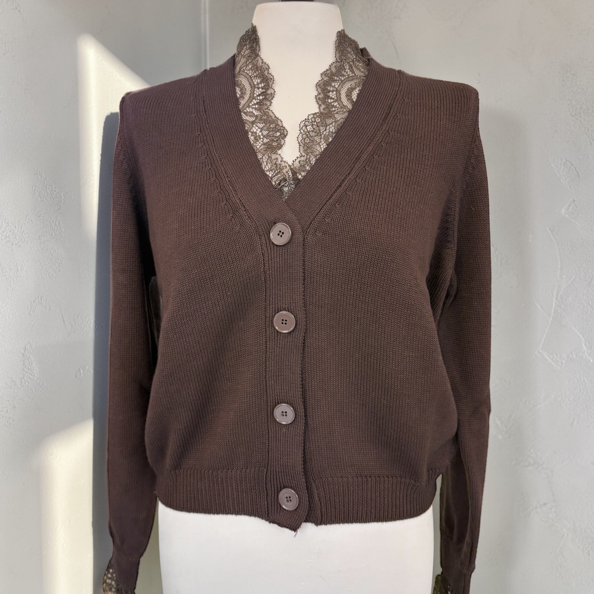 Cardigan pizzo moro