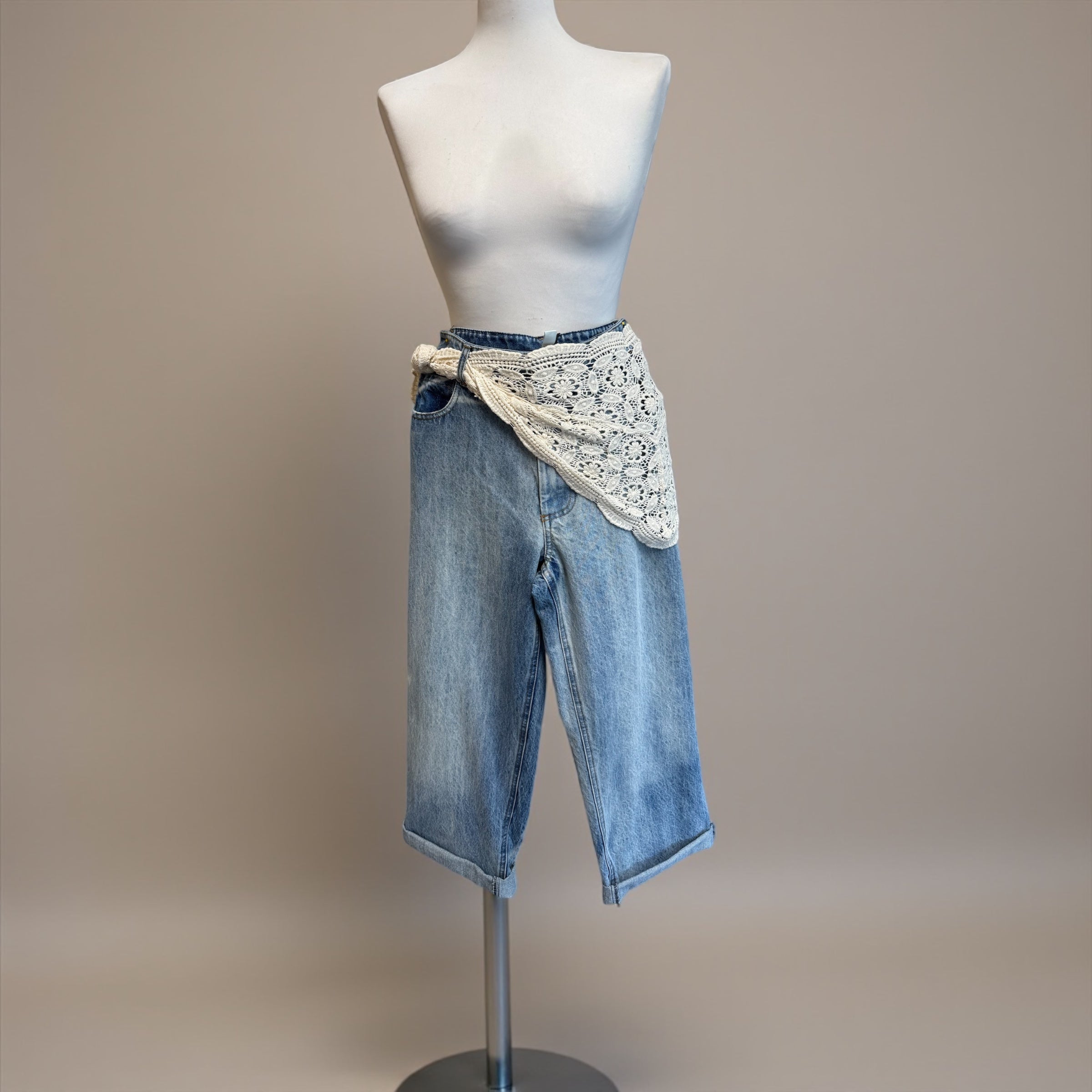 Jeans dritto CP646 + bandana macrame