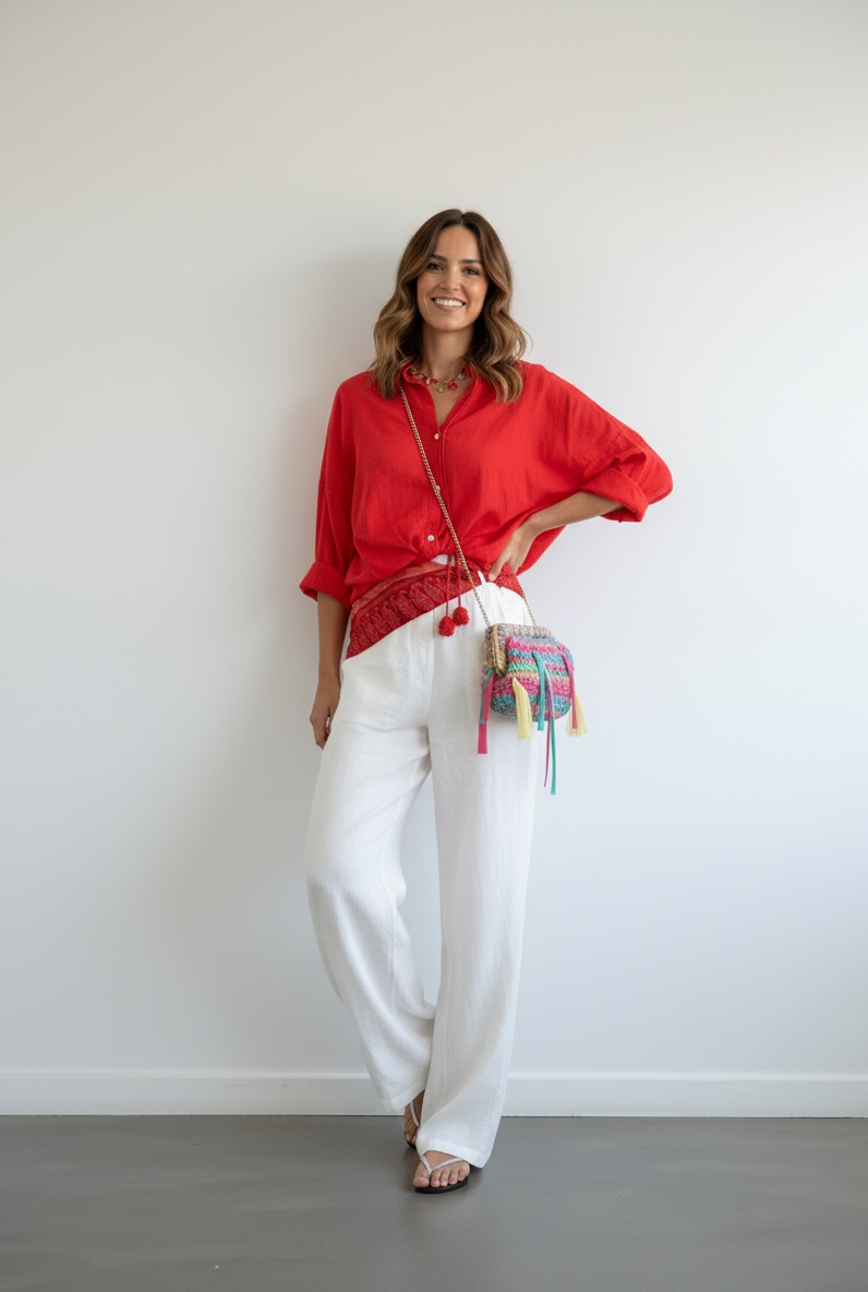 Camicia tinta unita con nappine
