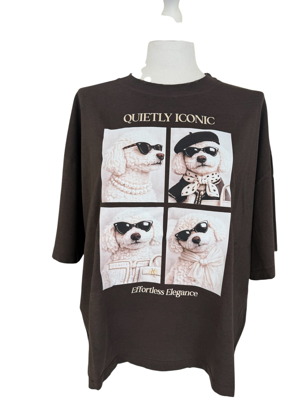 T-shirt over moro stampa barboncino