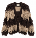 Cardigan frange moro/beige