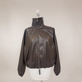 Bomber in ecopelle intrecciata moro