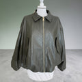 Bomber in ecopelle intrecciata verde