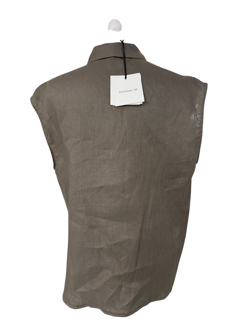 Camicia in lino con taschino in paiettes