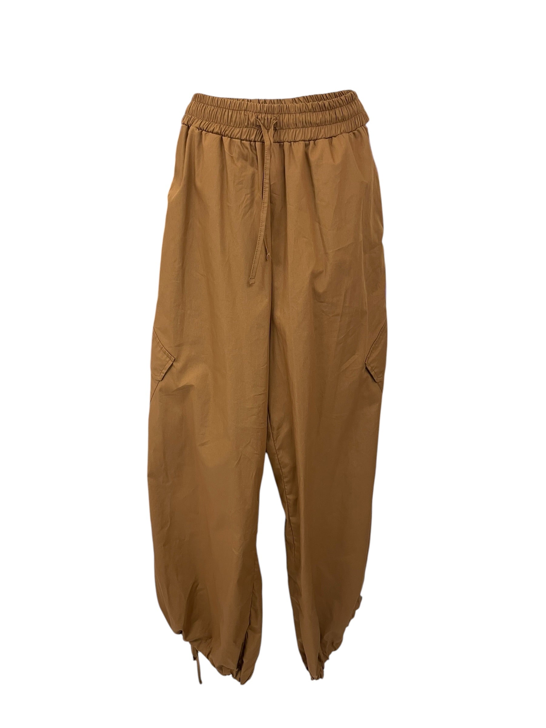 Pantalone cargo tensione in elastico in vita coulisse sul fondo 39170