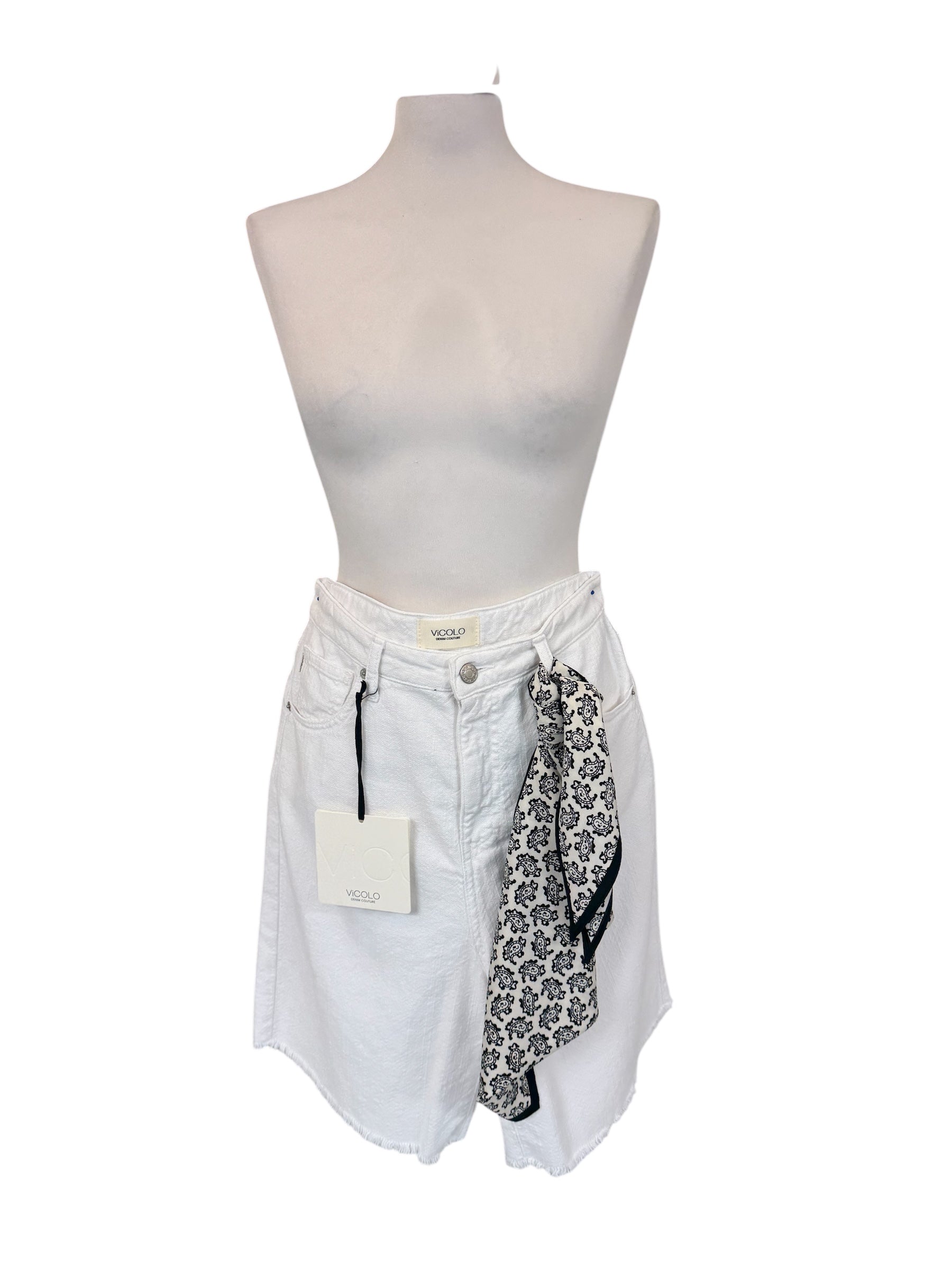 Bermuda bianco sfrangiato + bandana
