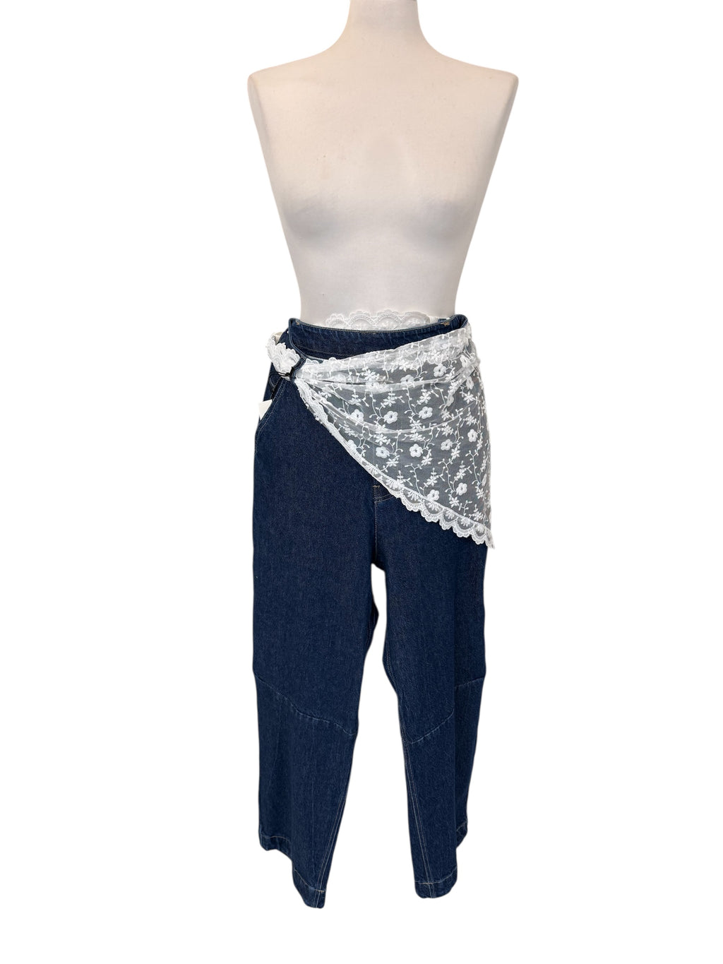 Denim con bandana in pizzo S26P407