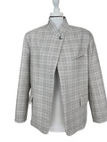 Blazer allacciatura asimmetrica check
