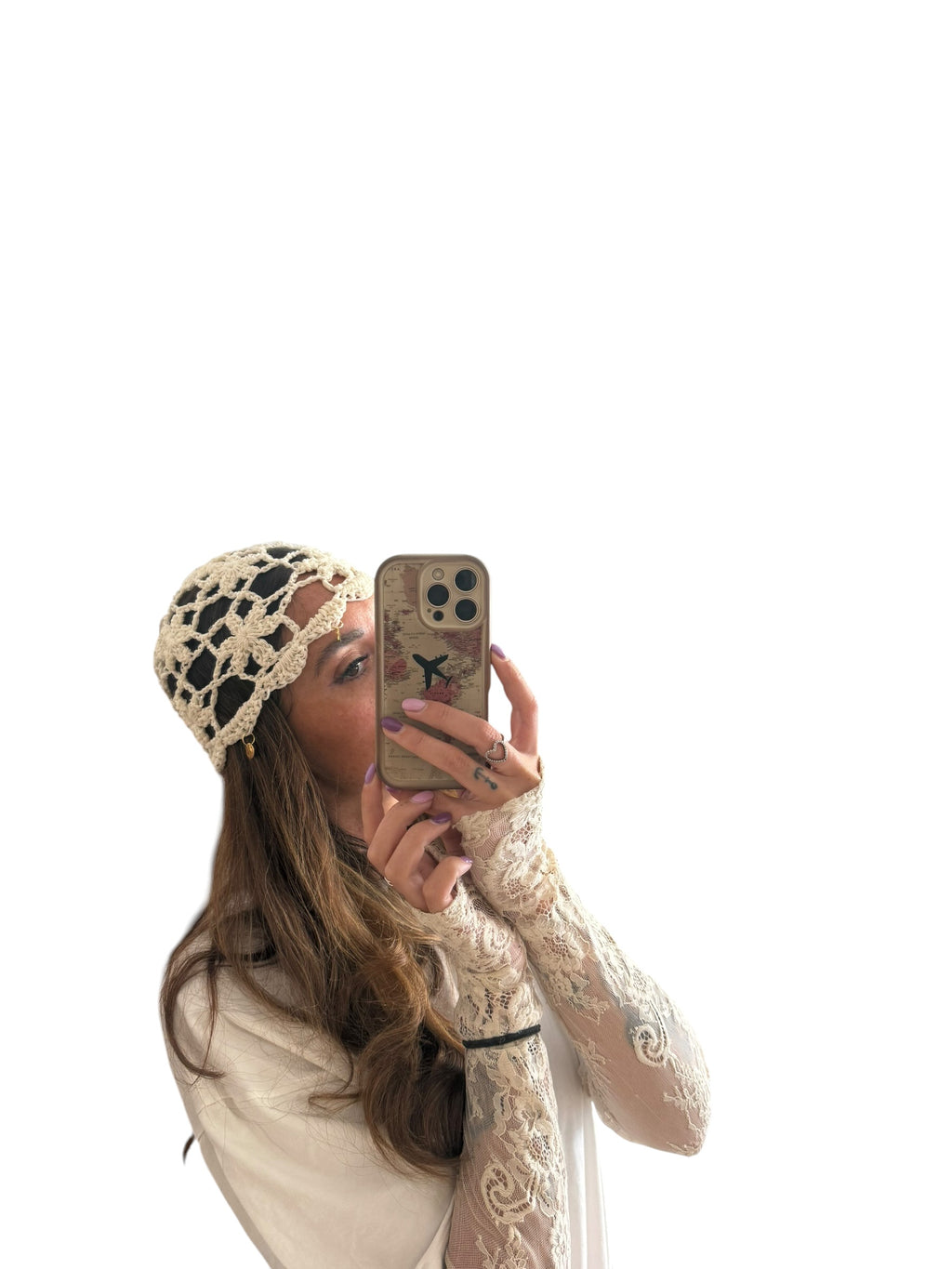 Cappello crochet ciondoli