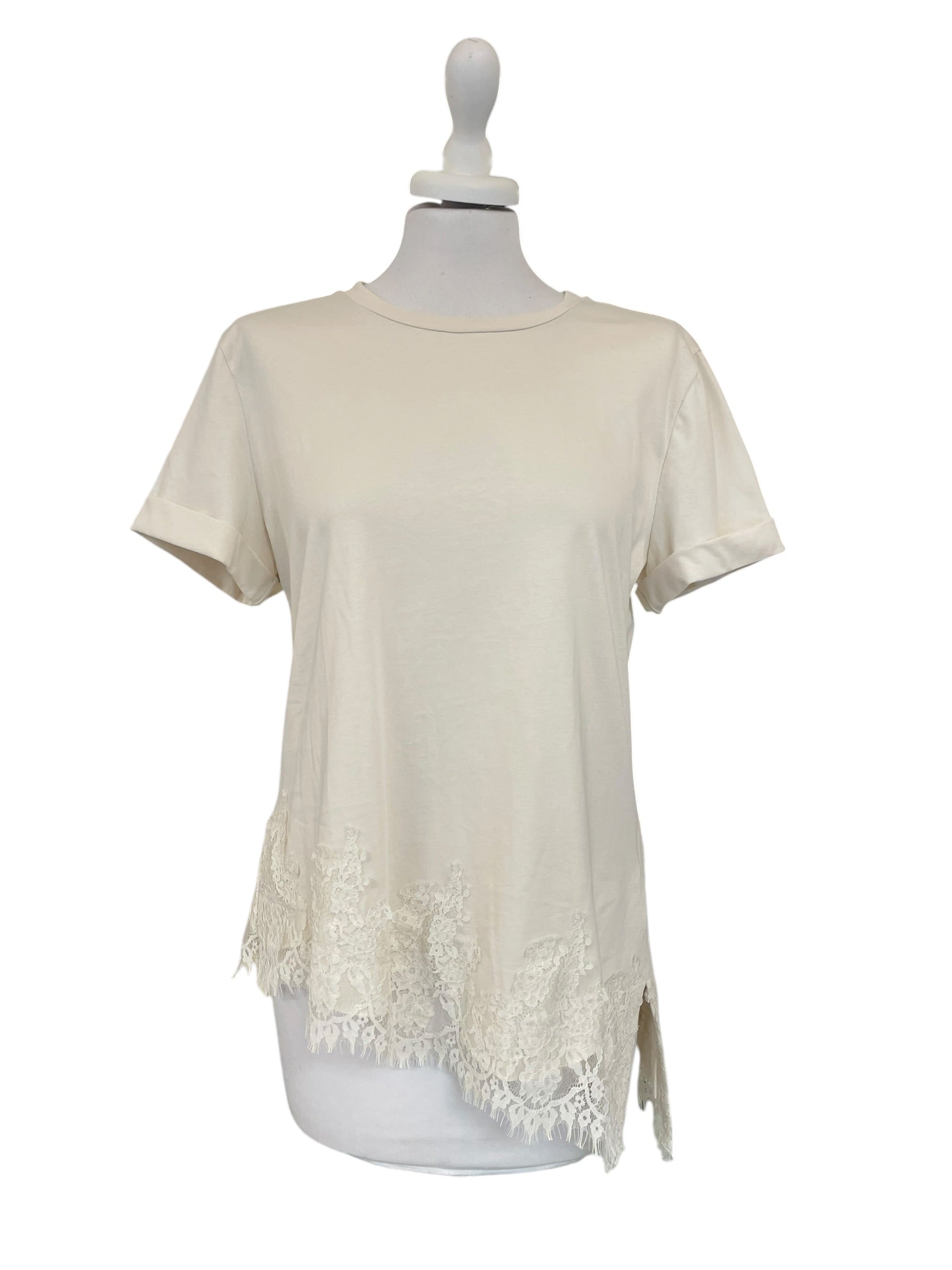 T-shirt S26MA79 tensione  in asimmetrica con pizzo