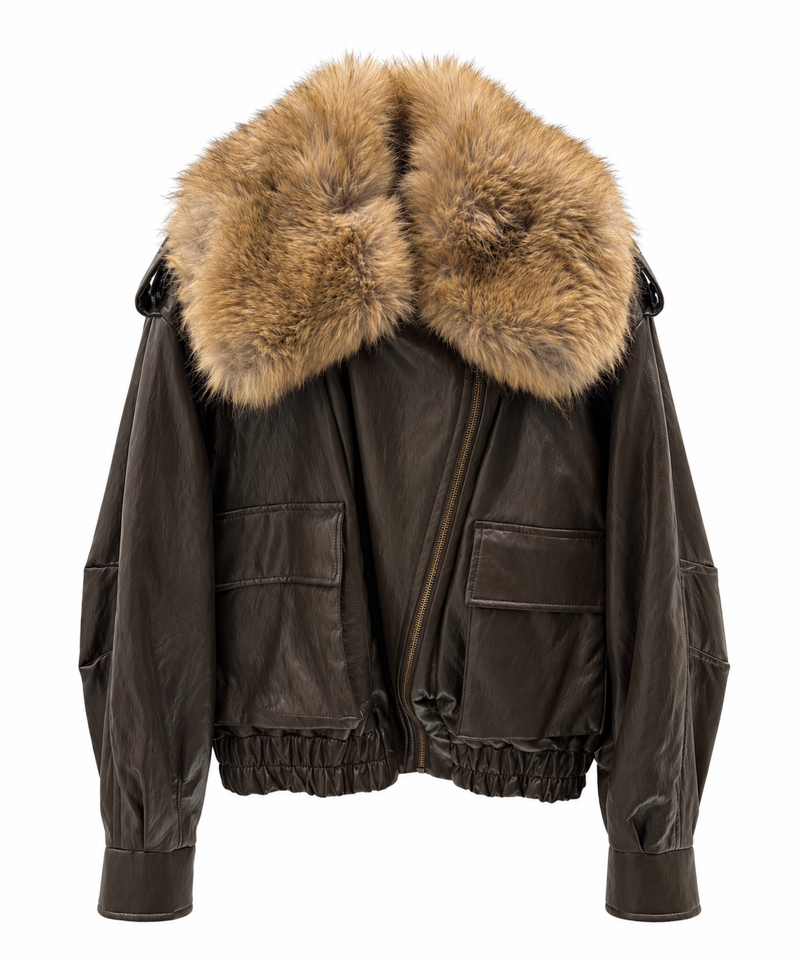 Giubbotto bomber moro con eco pelliccia removibile