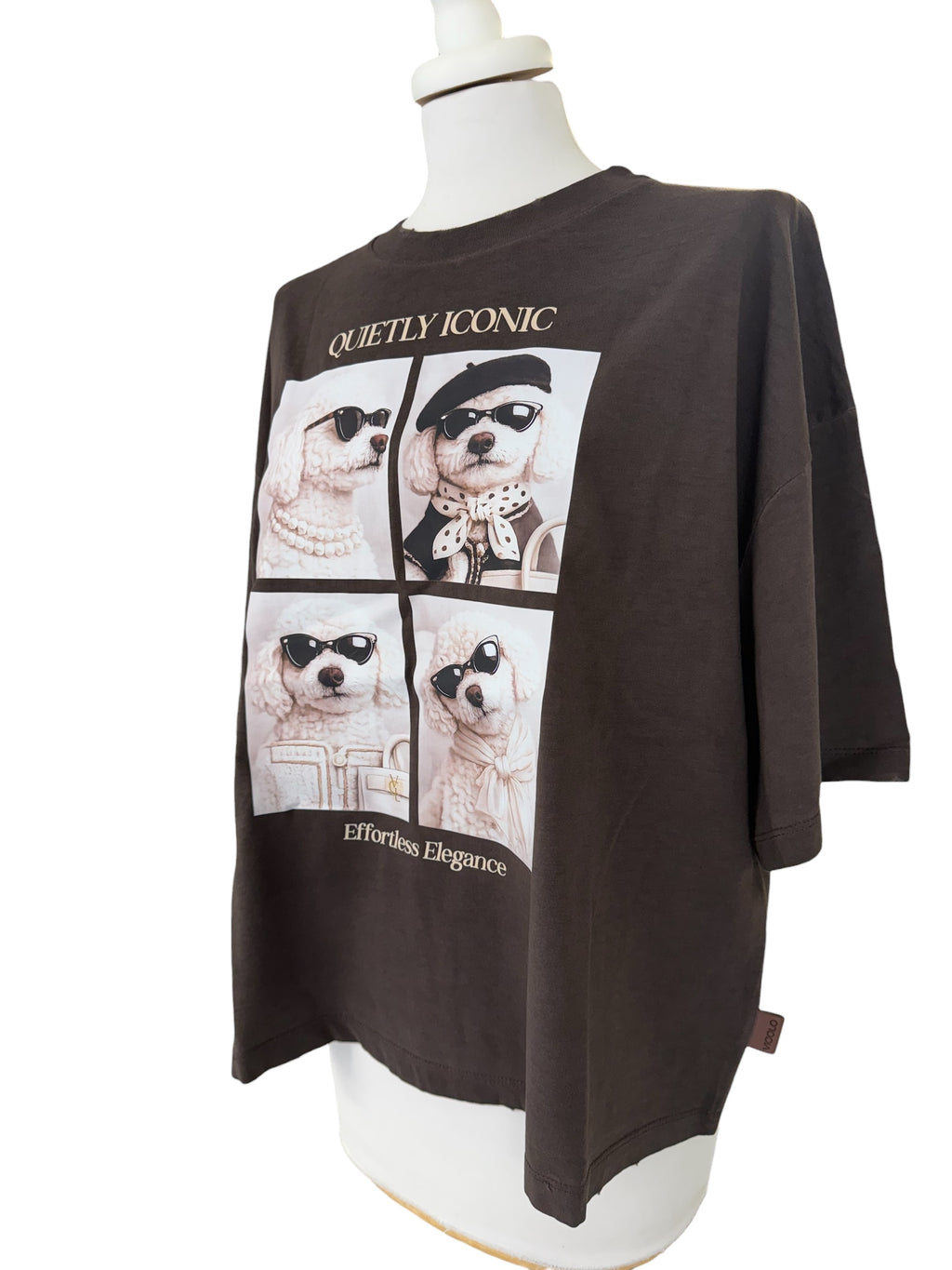 T-shirt over moro stampa barboncino