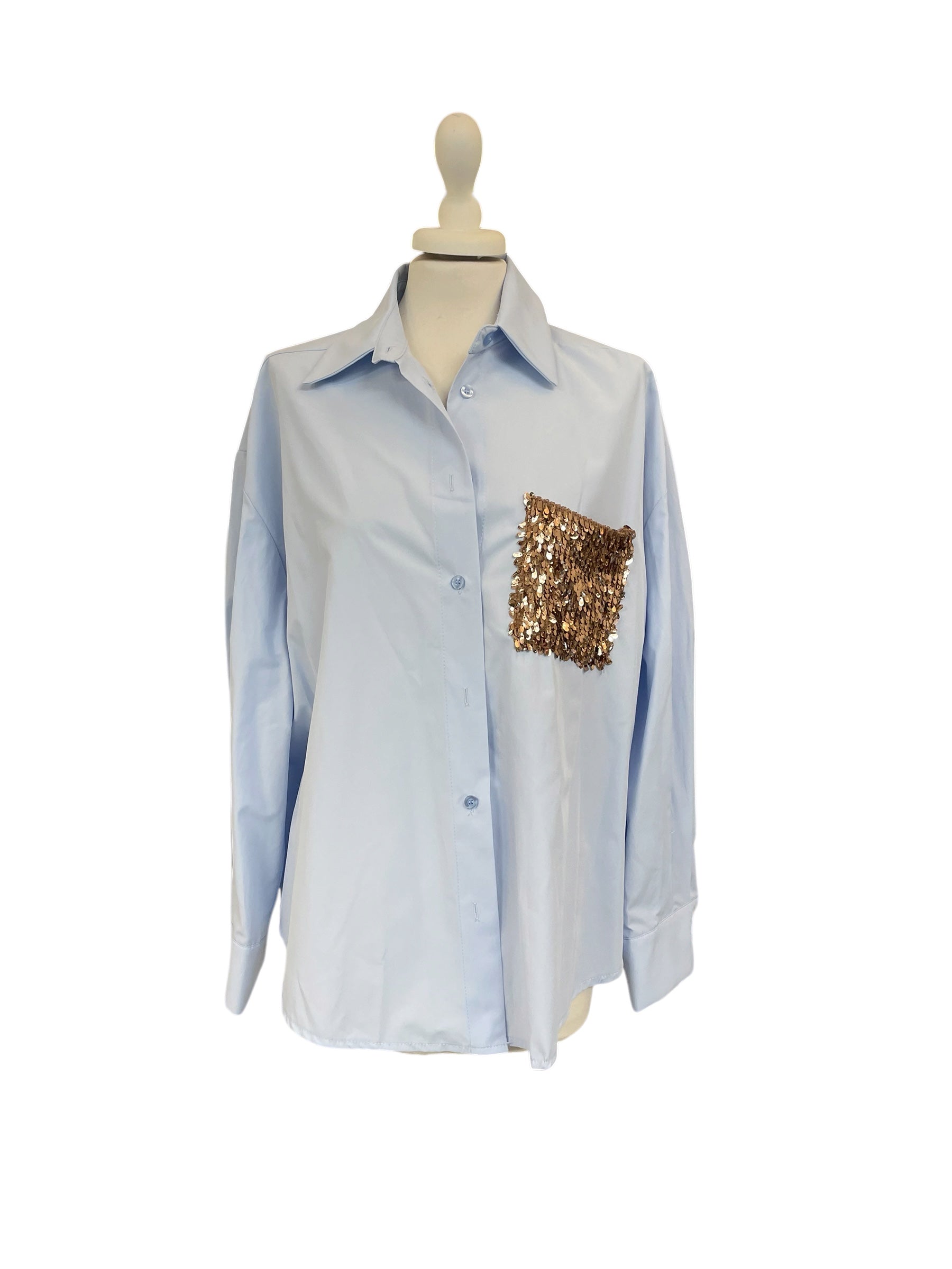 Camicia tasca paillettes tensione in PE260178