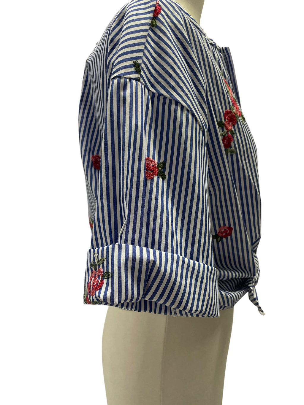 Camicia gessata ricamata taglia unica