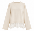 Maglia ecru con pizzo