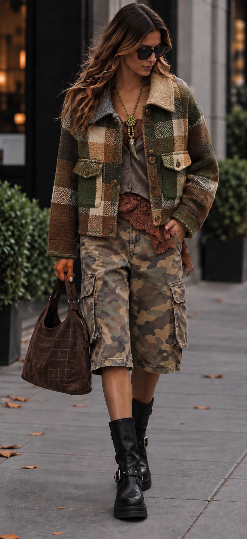 Giacca check verde