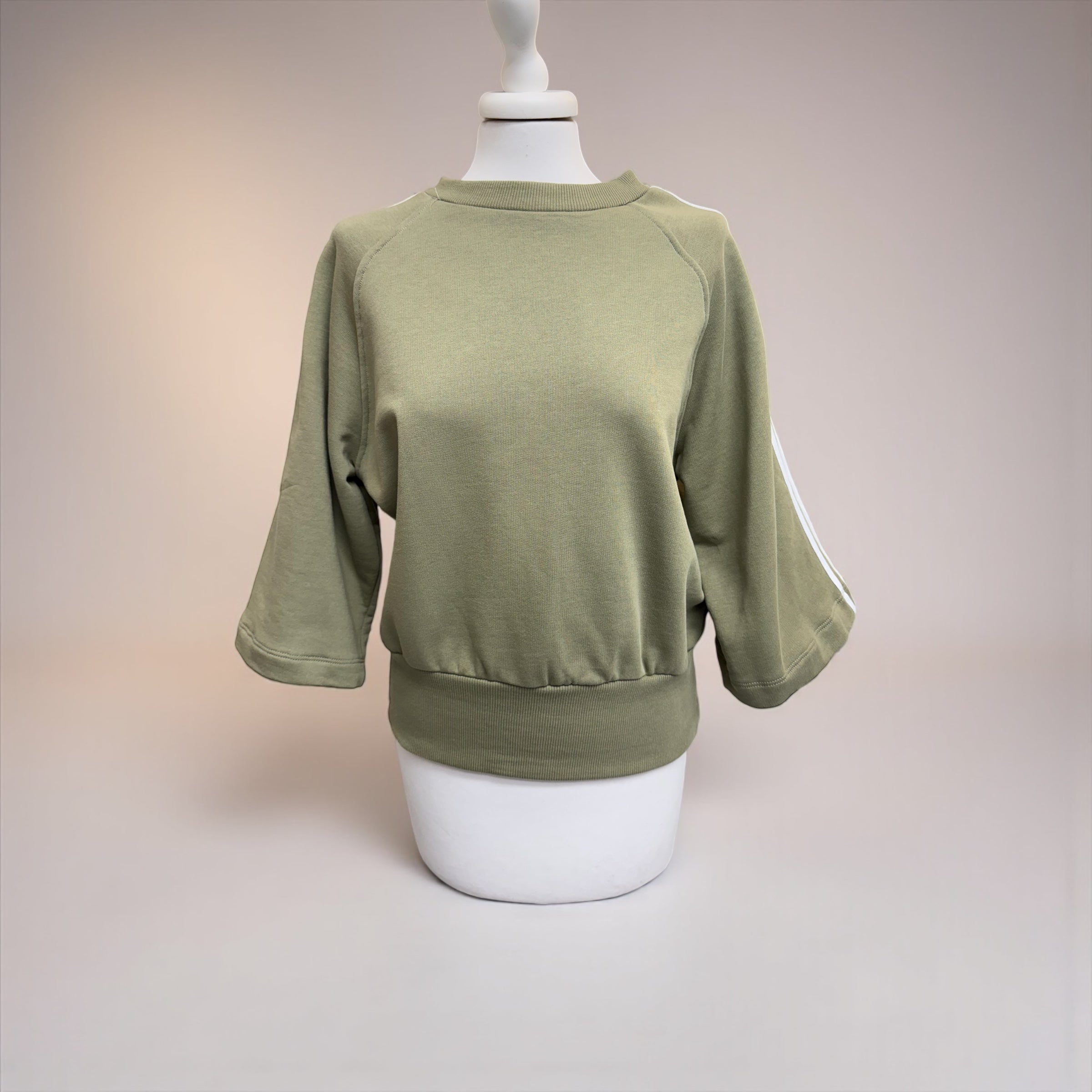 Felpa manica 3/4 con bande laterali