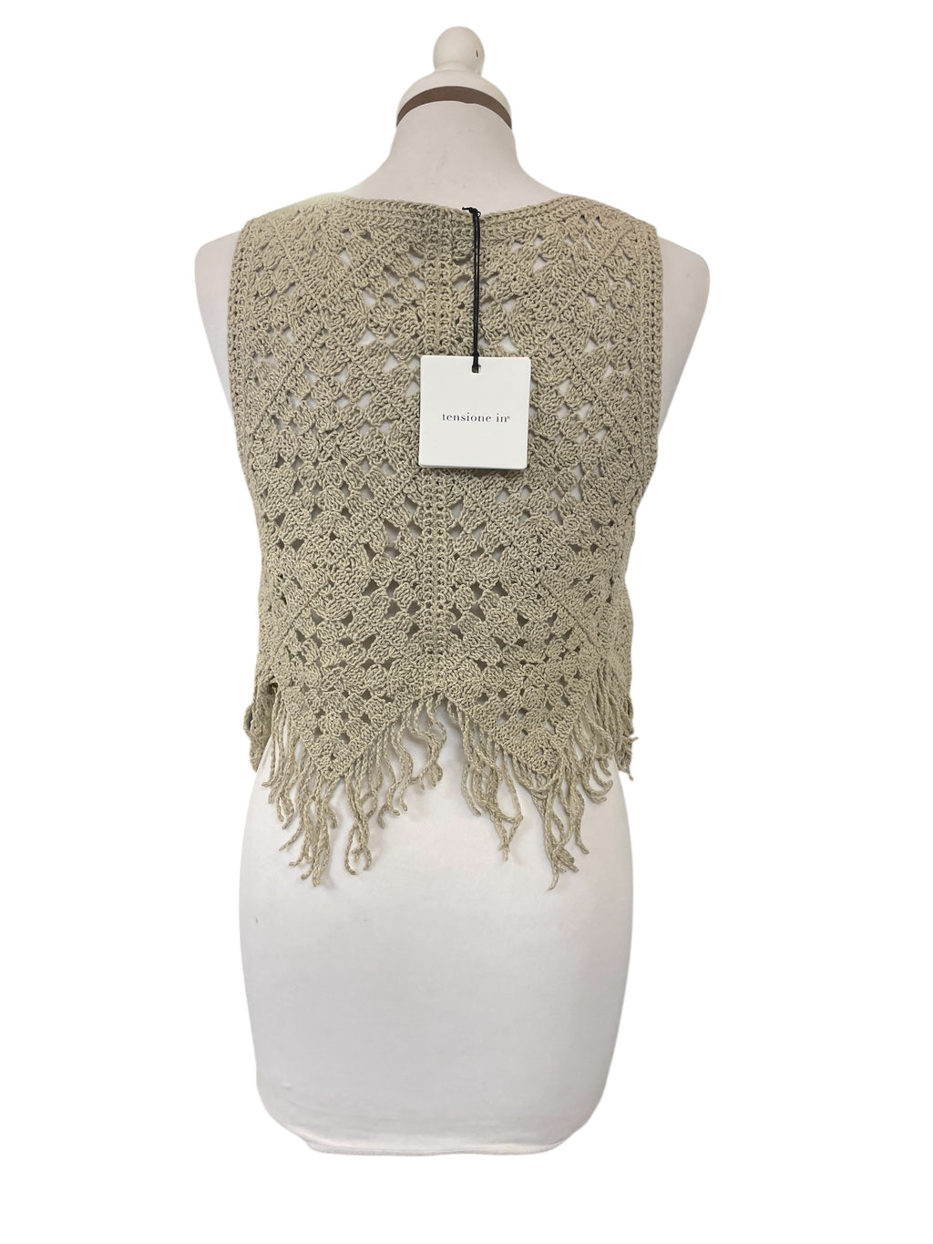 Top macramè con frange