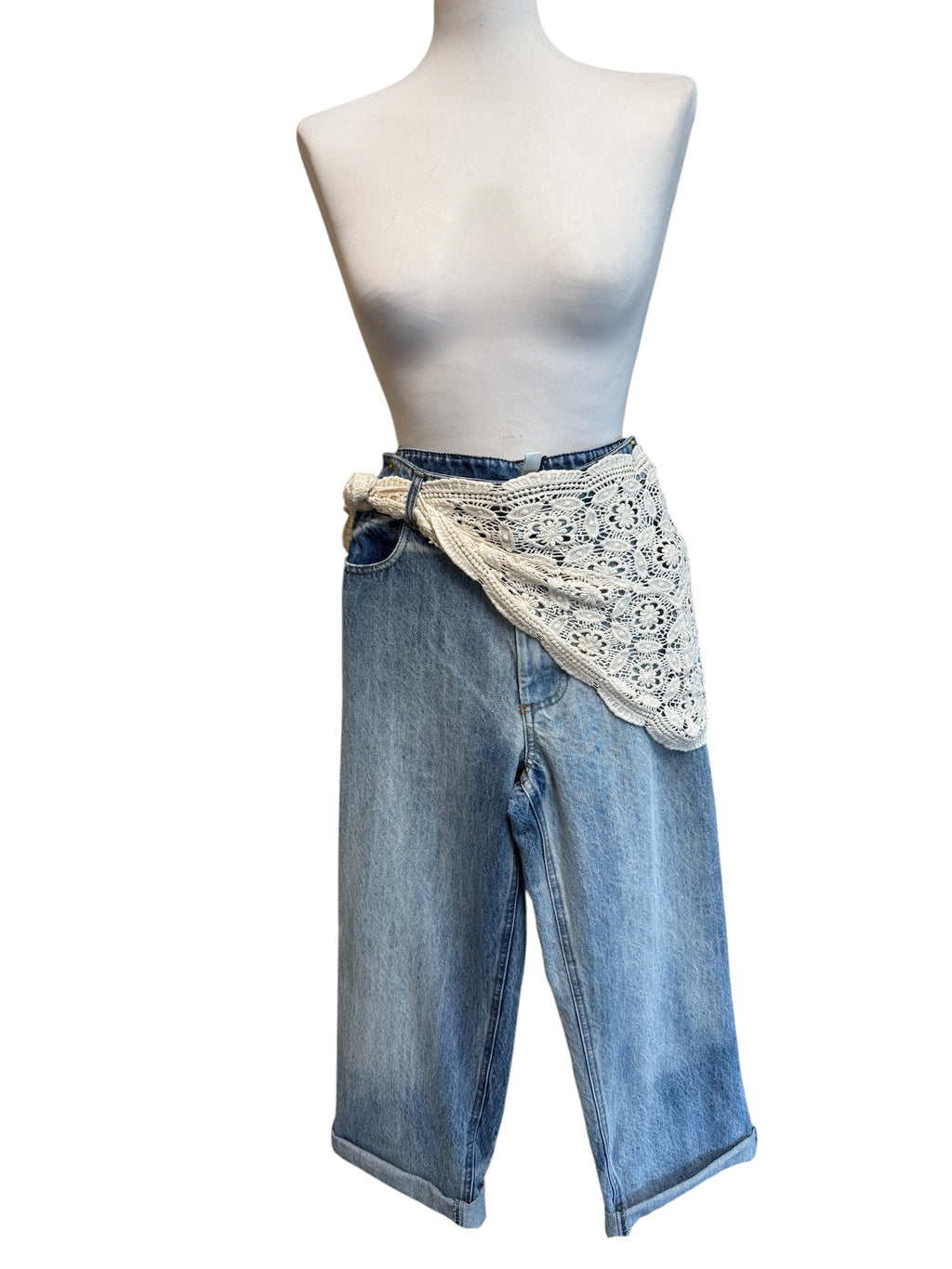 Jeans dritto CP646 + bandana macrame