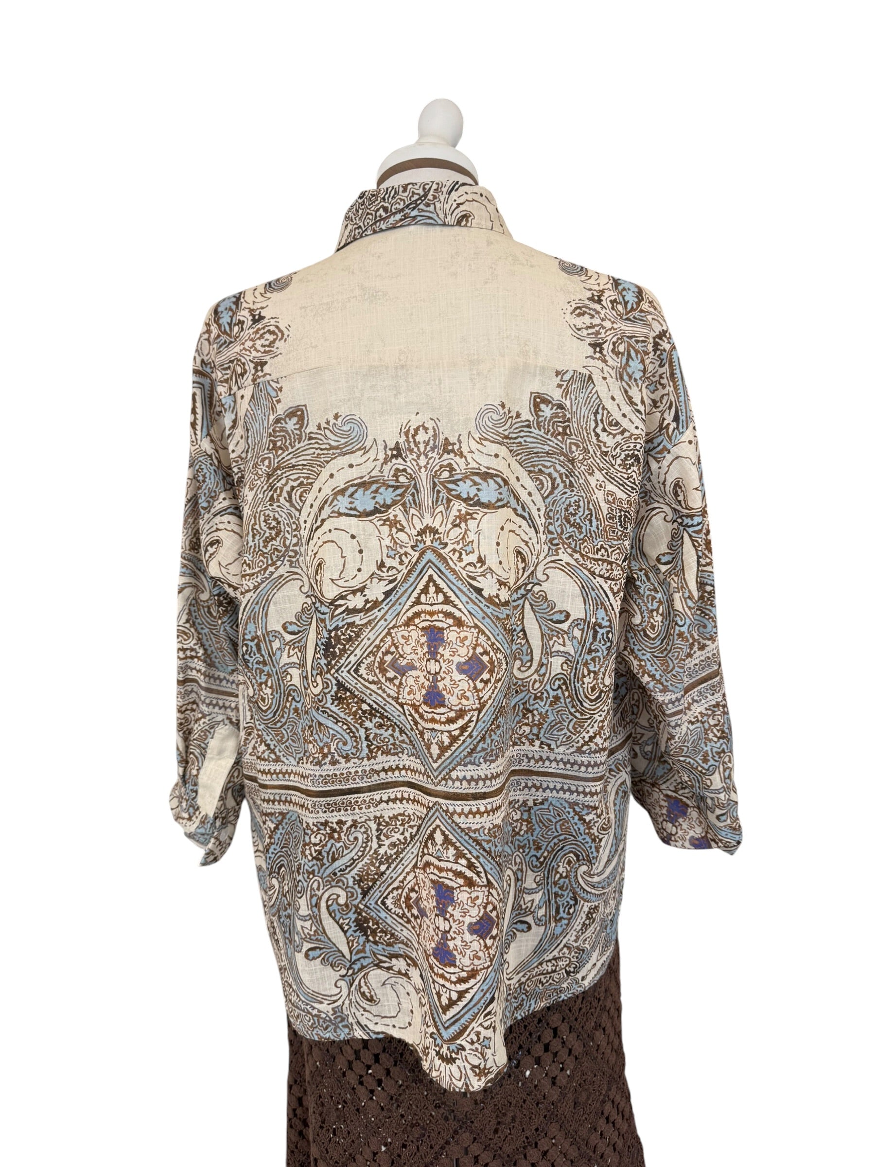Camicia fantasia taschino paiettes bronzo