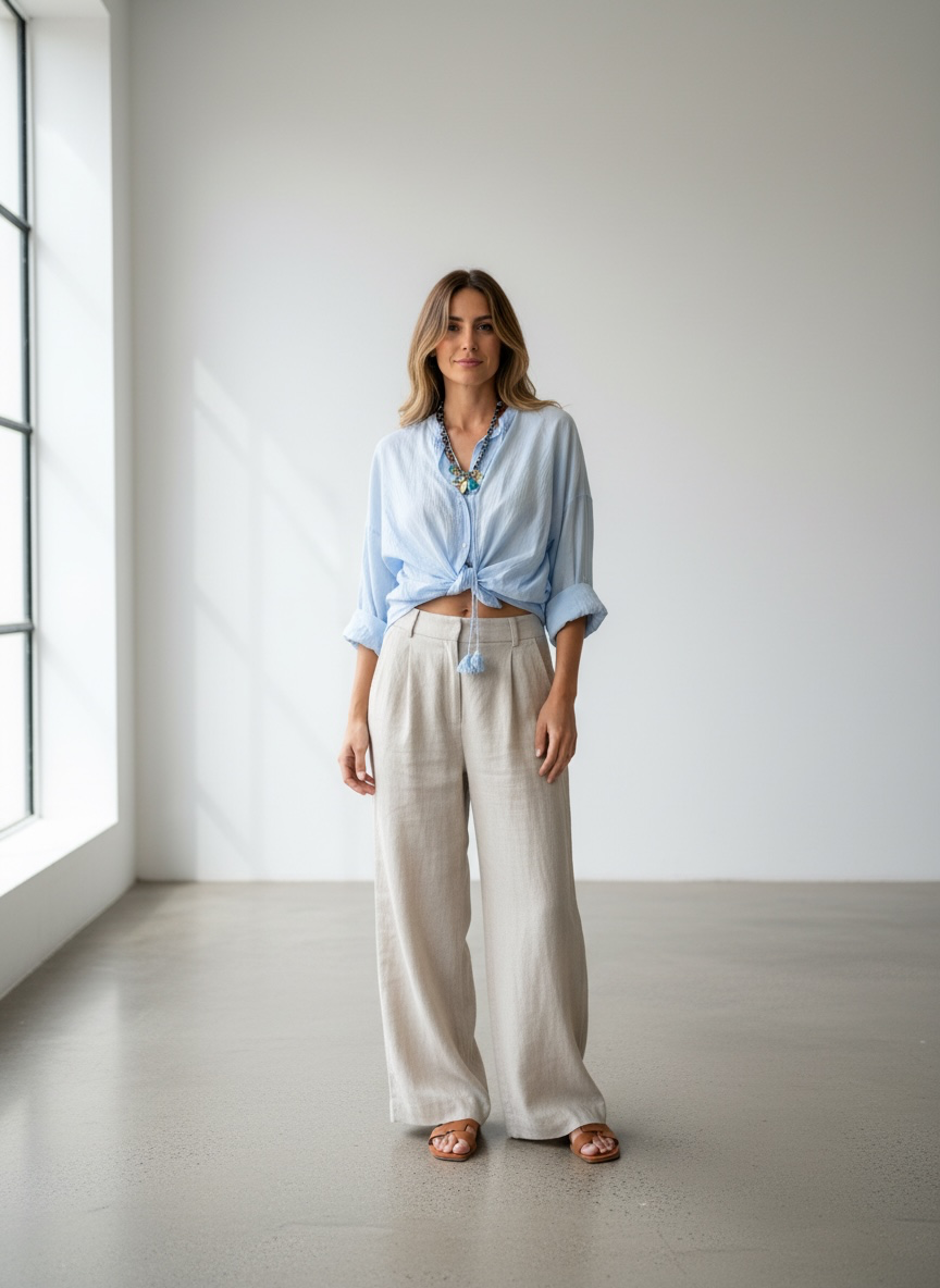 Camicia tinta unita con nappine