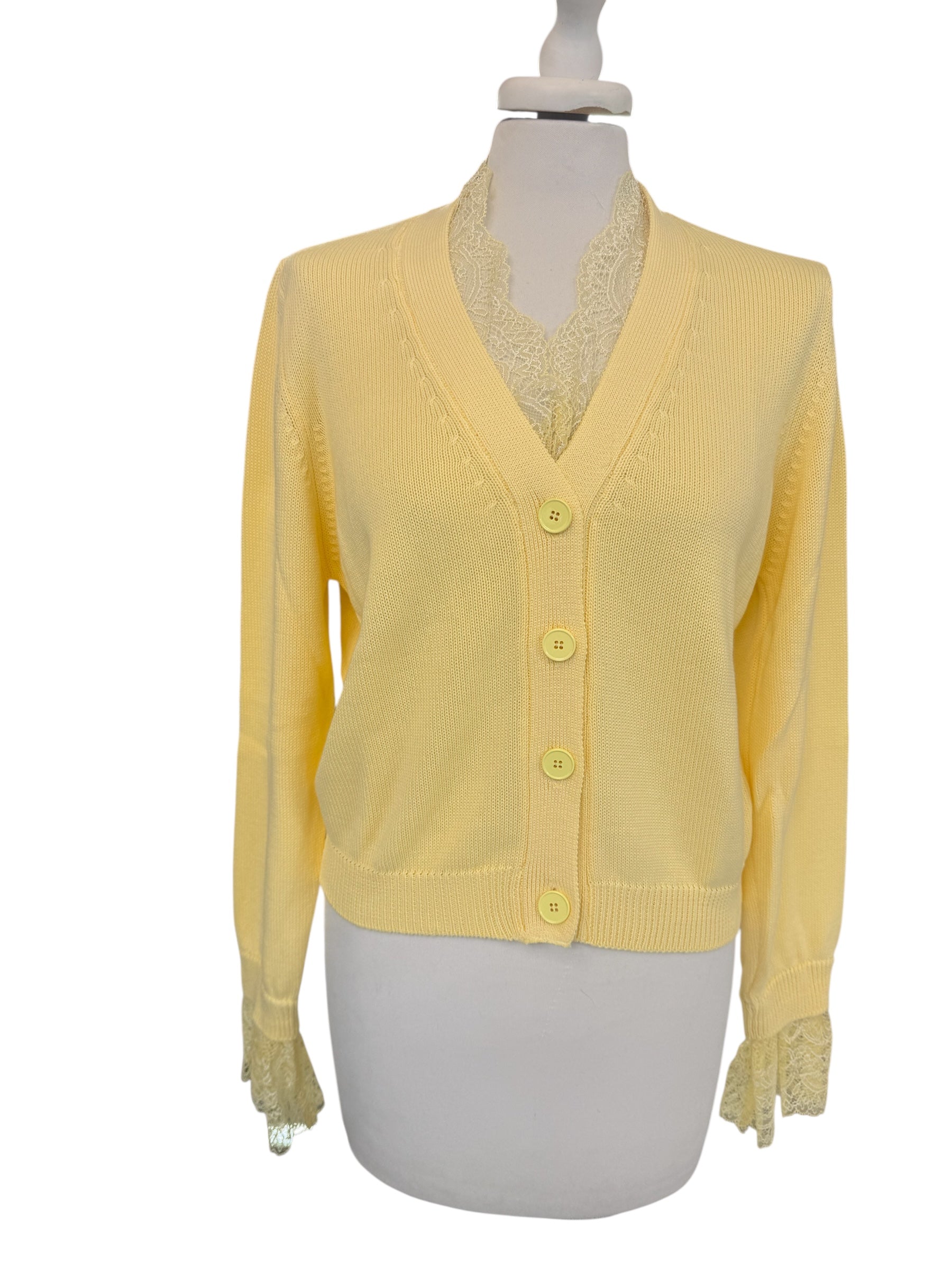 Cardigan pizzo giallo