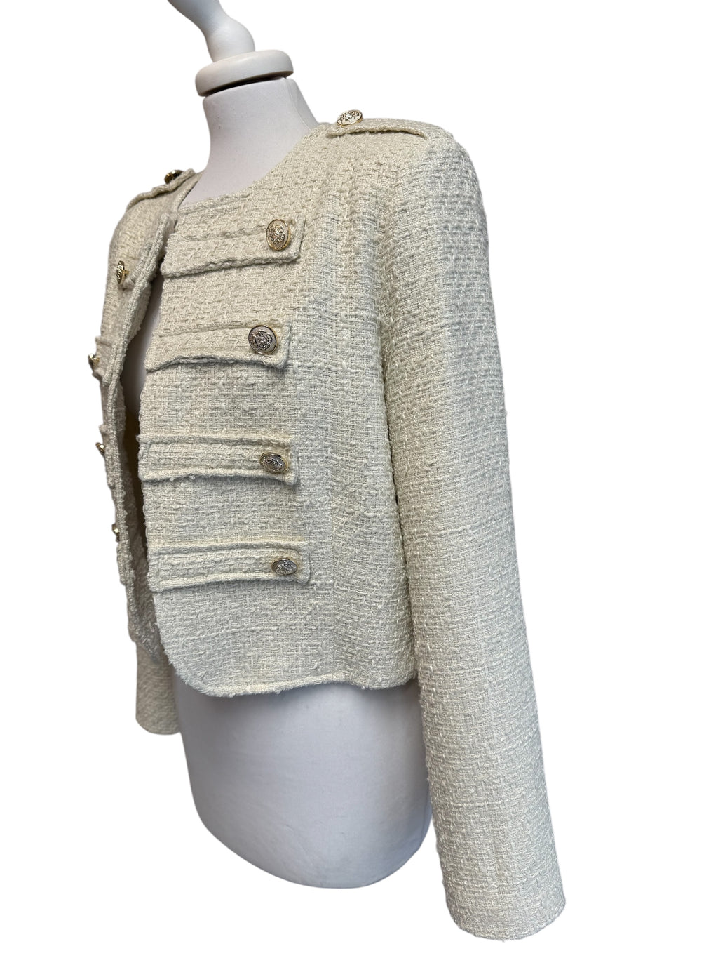 Giacca panna motivo militare