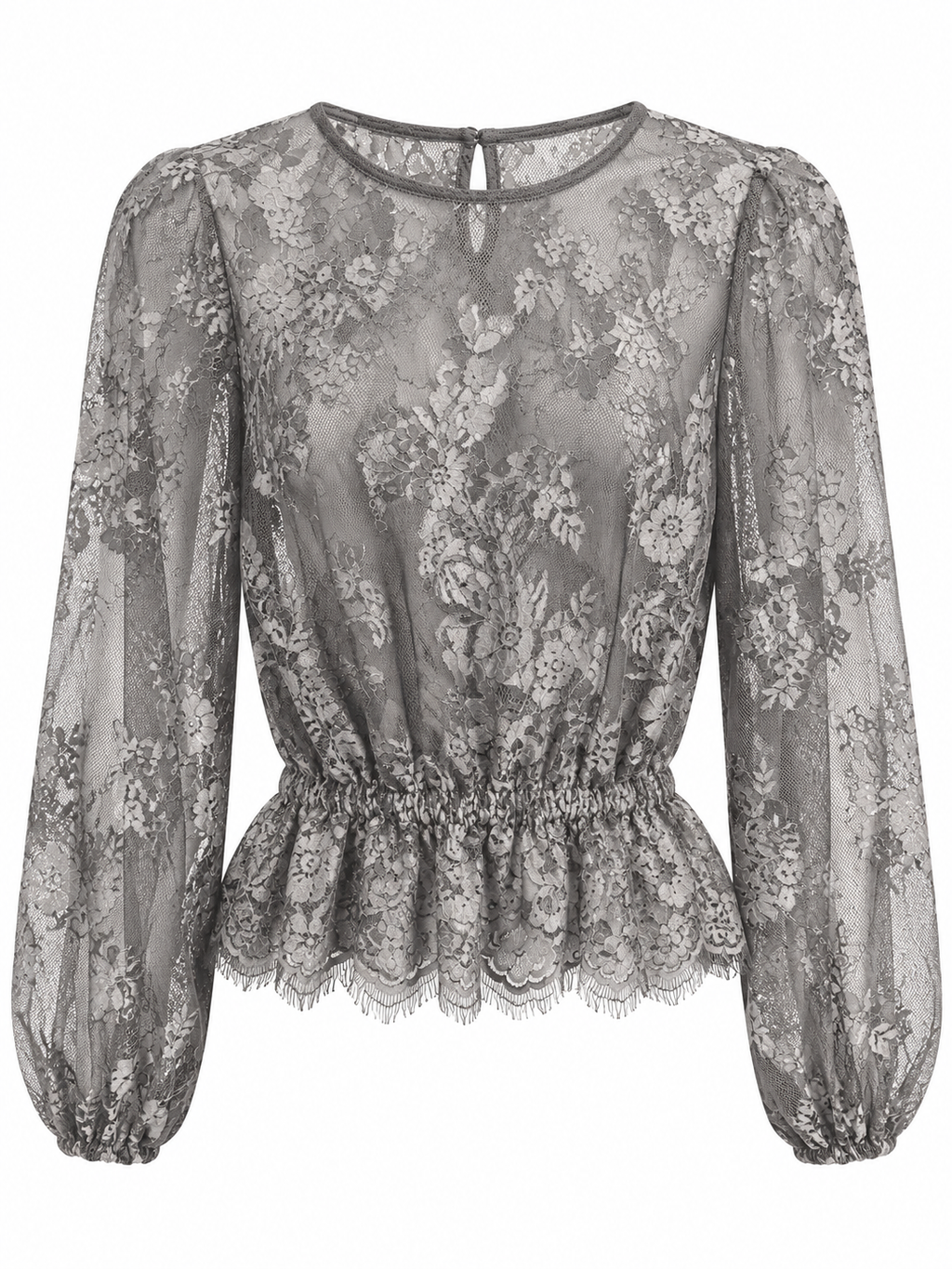 Blusa in pizzo grigio